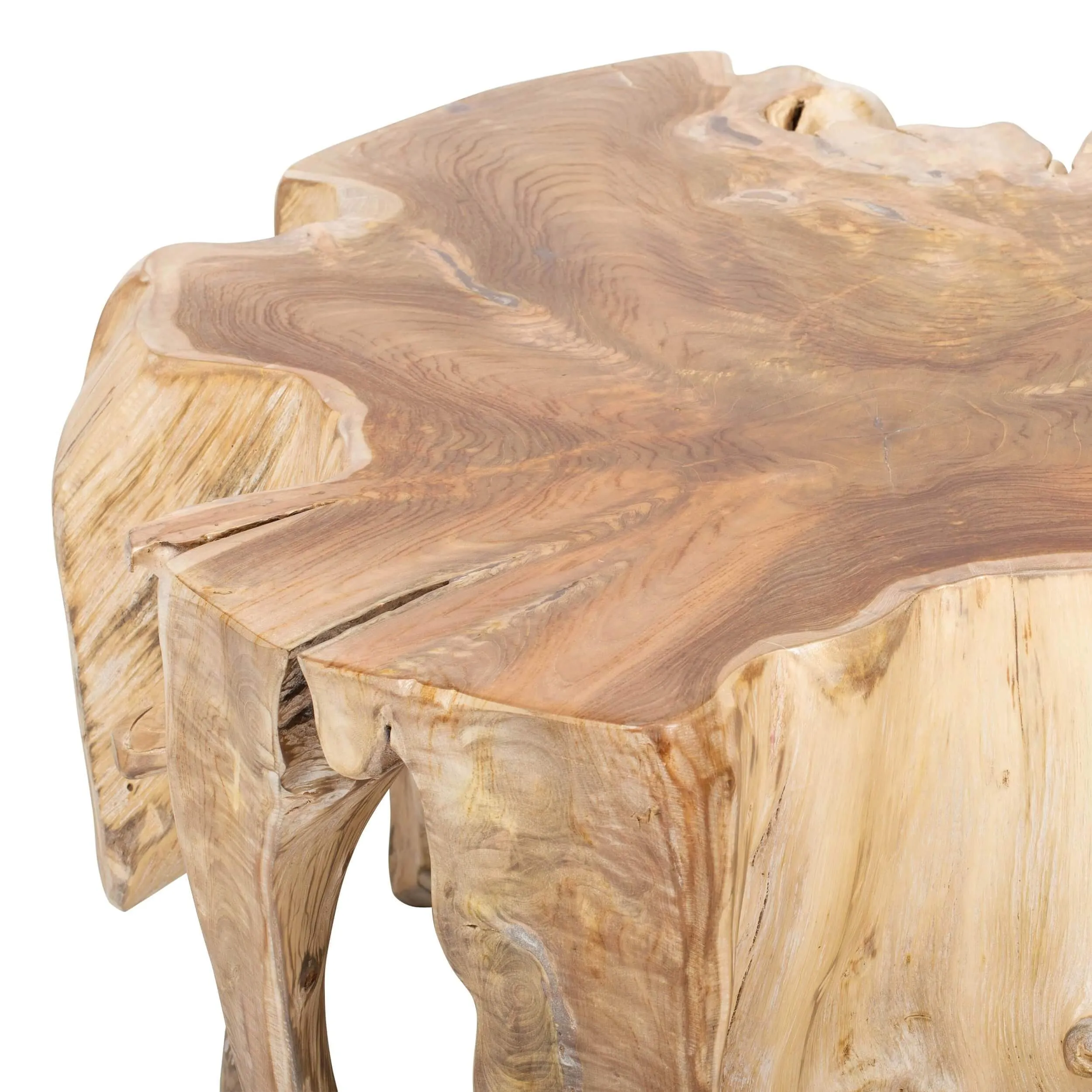 Cypress Root Coffee Table, Natural White Wash
