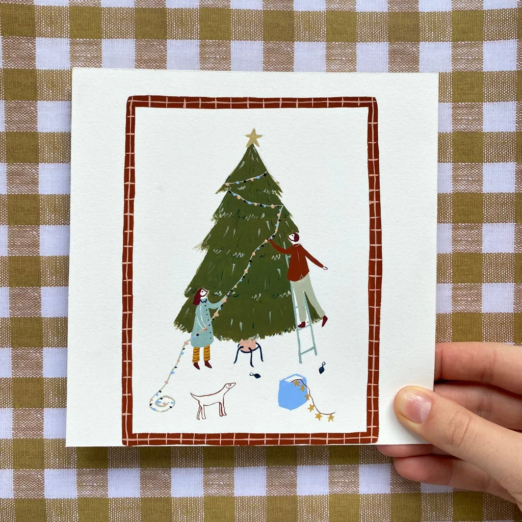 Decorating the Tree Holiday Card