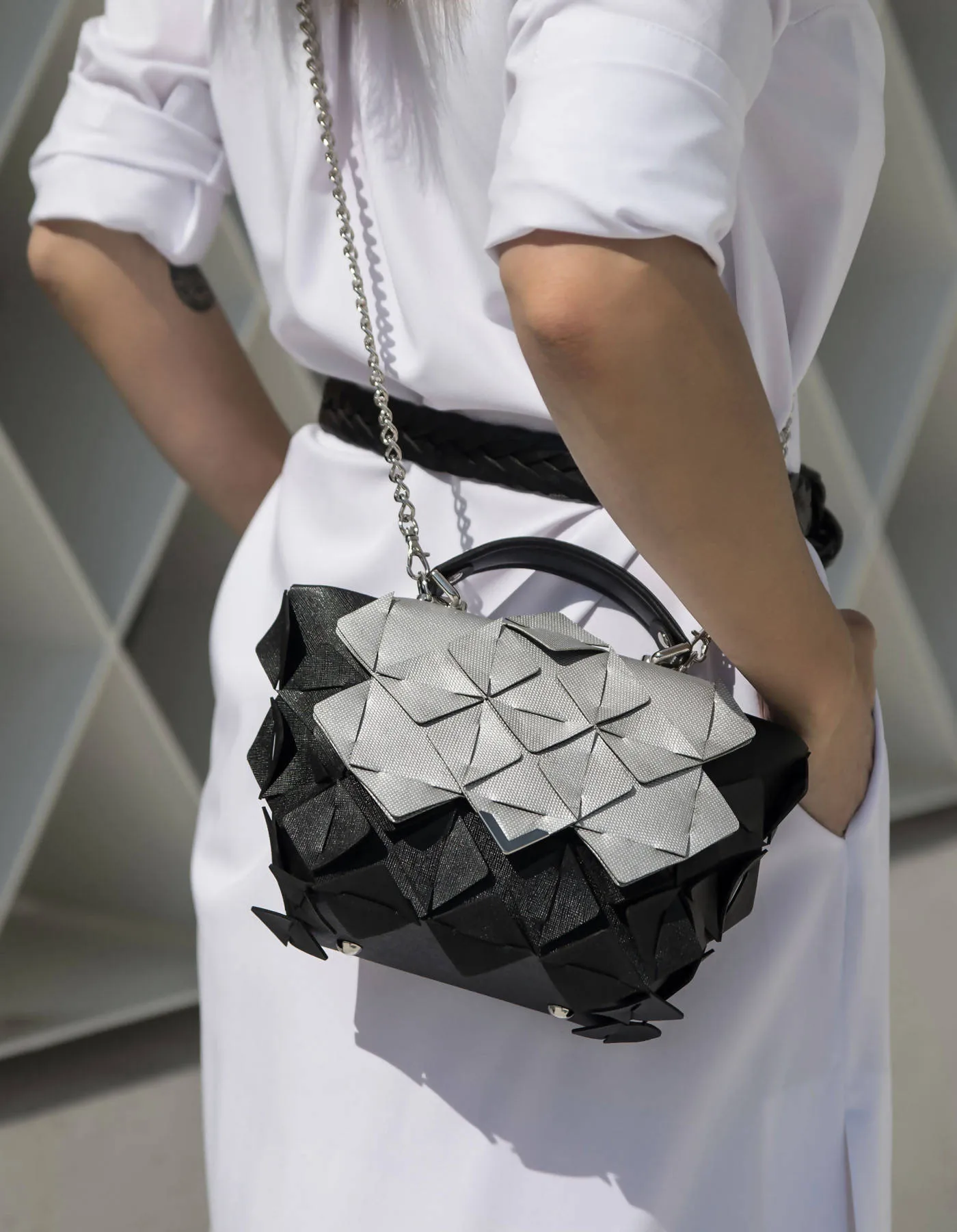 Diamond Bag Crystal Black & Silver