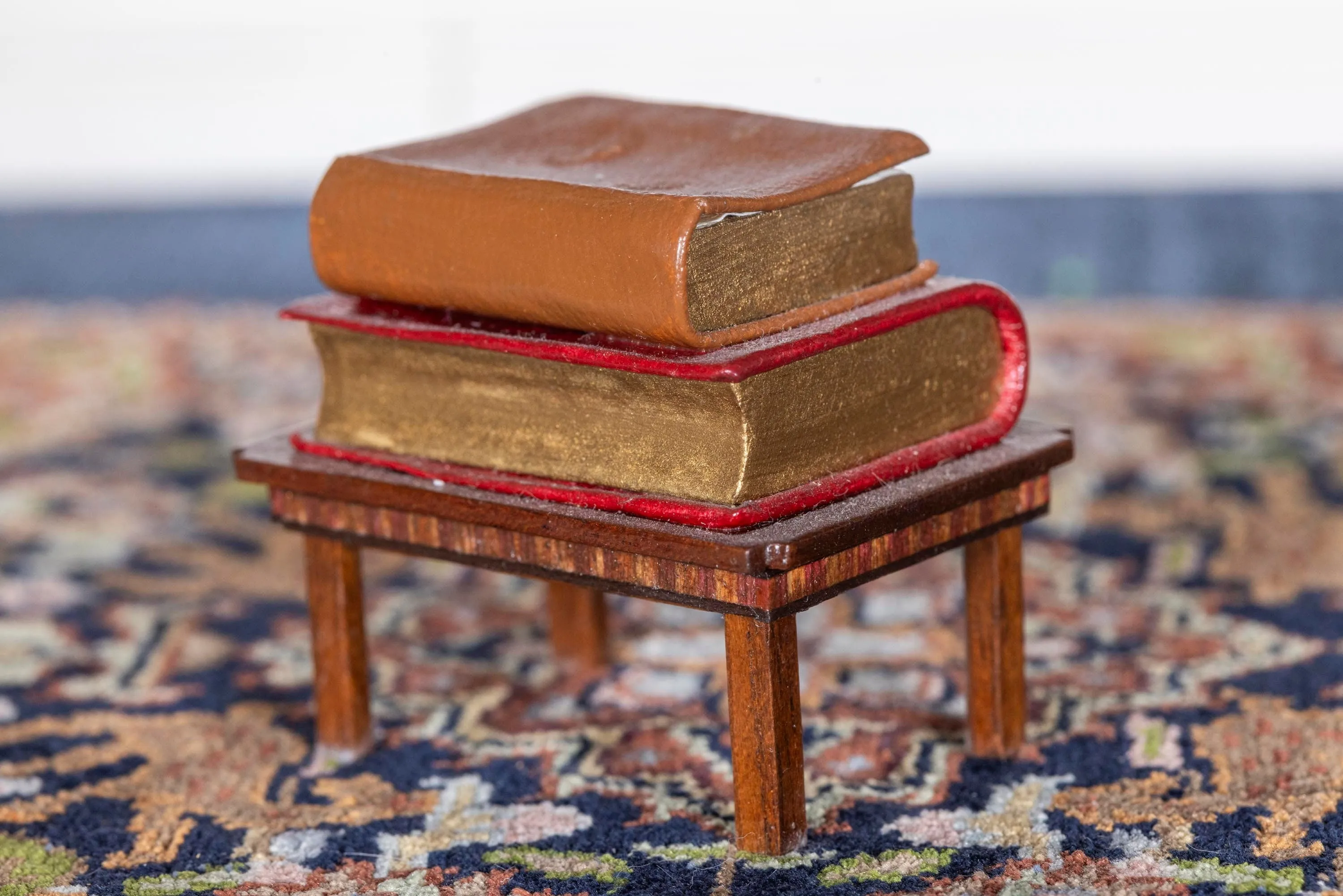 Dollhouse Miniature ~ Dolphin Originals Small Book Table  - Lee Lefkowitz Estate