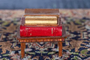 Dollhouse Miniature ~ Dolphin Originals Small Book Table  - Lee Lefkowitz Estate