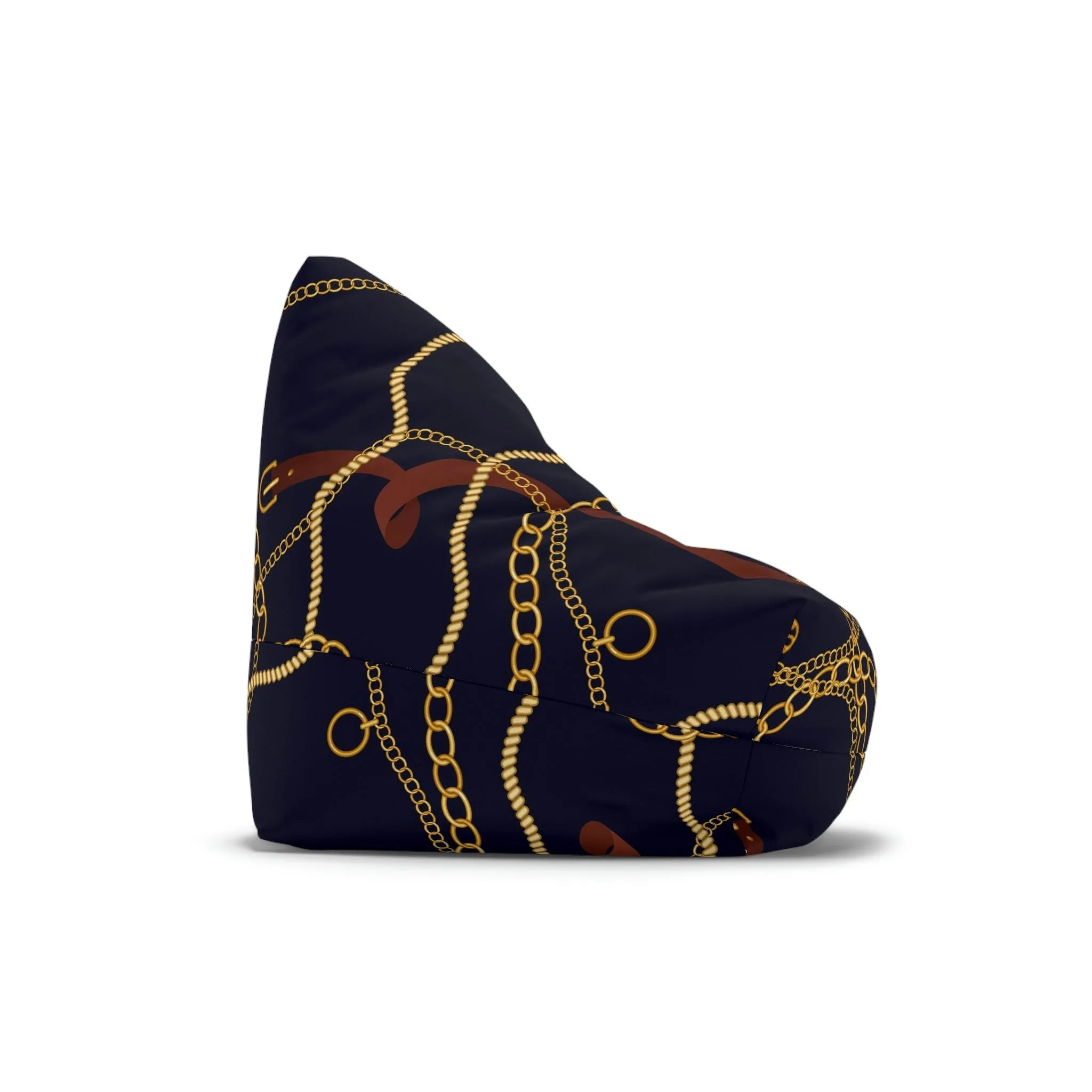 Elegant Golden Chain Bean Bag Chair Cover - Premium Edition