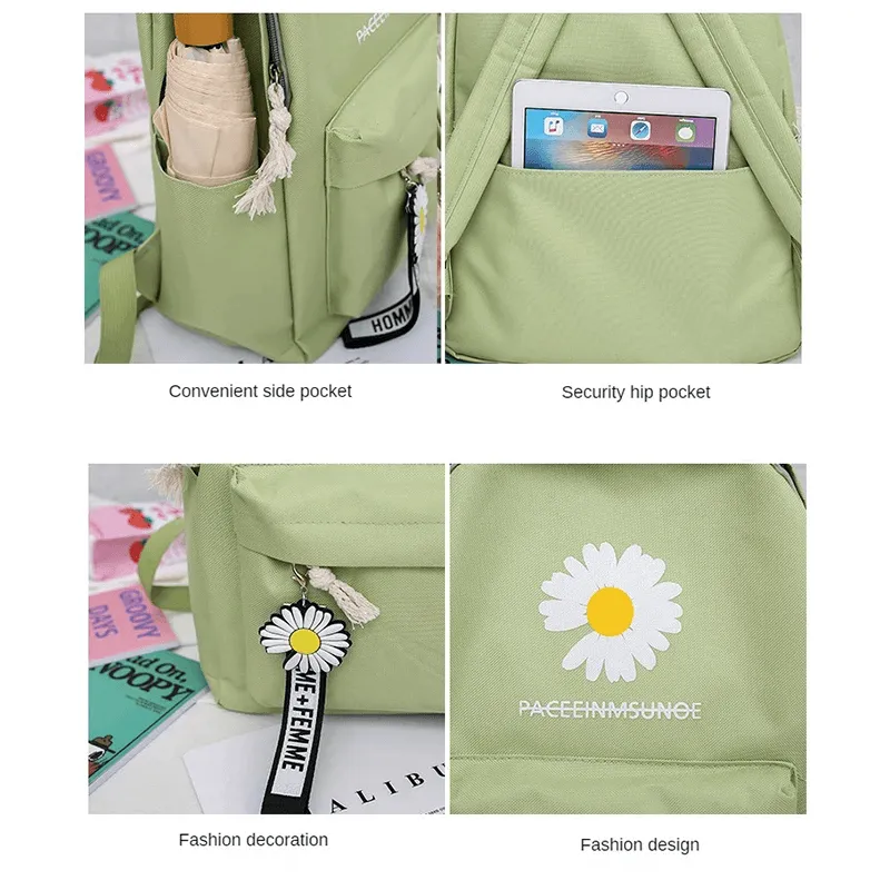Fashion Student Backpack - 4 Pcs Set