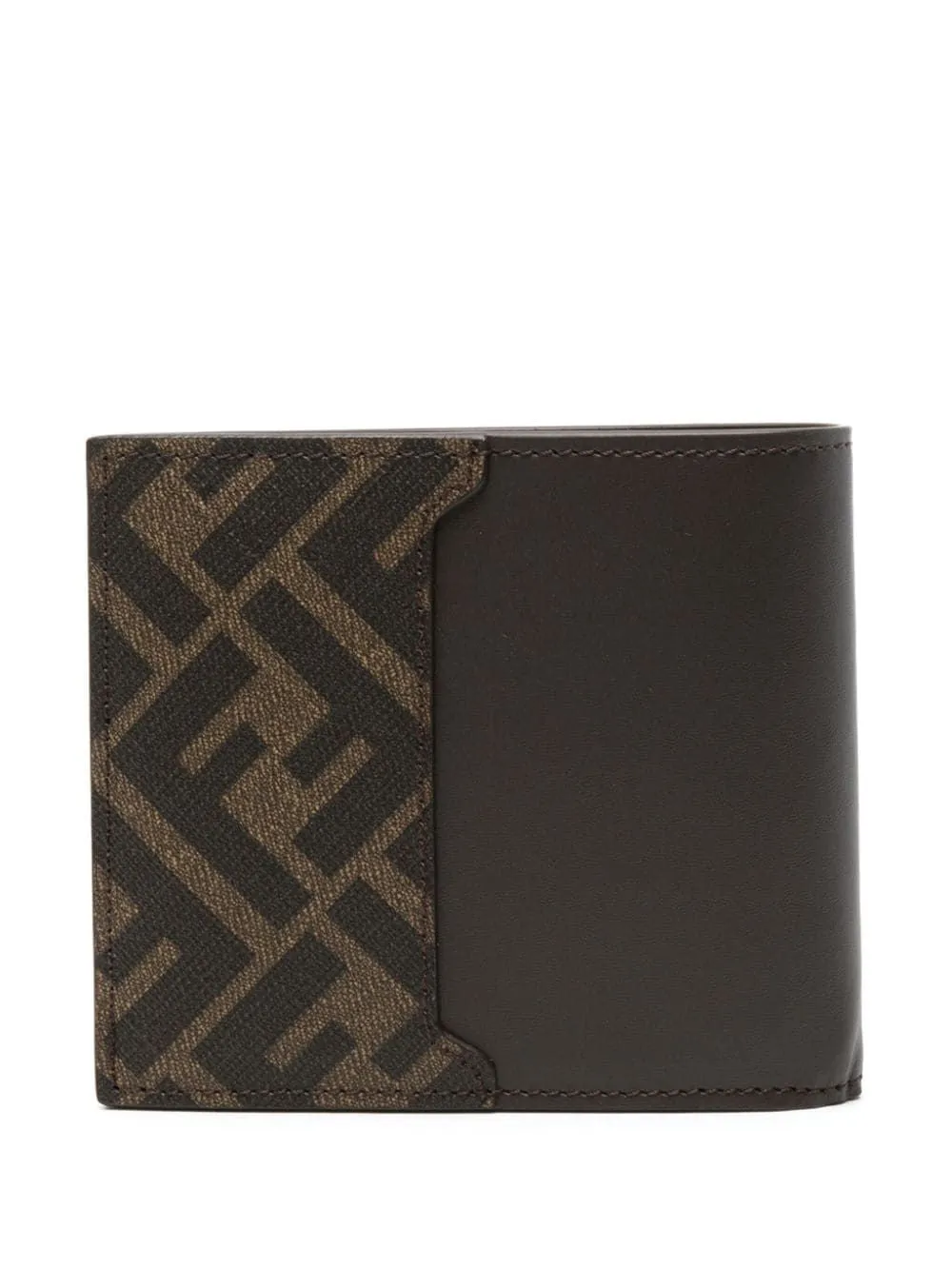 FF LEATHER AND CANVAS BROWN BI-FOLD WALLET