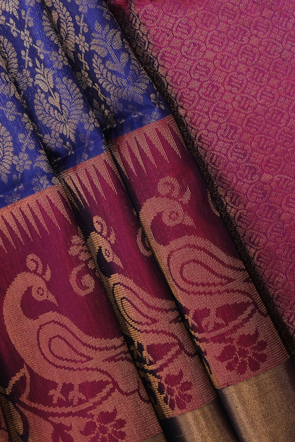 Gorgeous Gold-Brocade Purple Saree