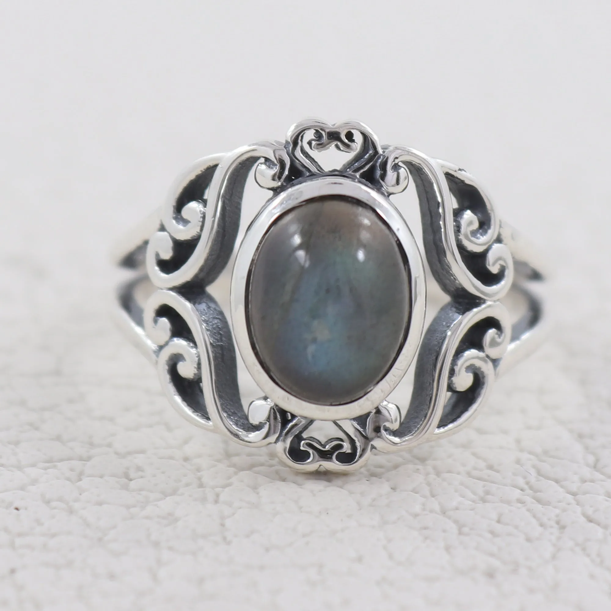 Gorgeous Labradorite Sterling Silver Designer Rings