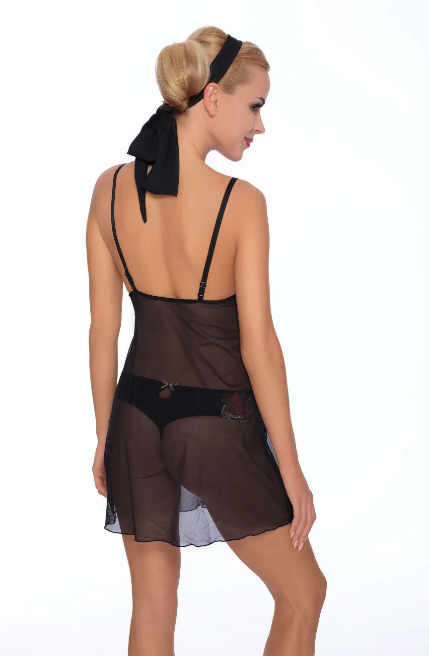 Gorgeous lace nightdress with floral embroidery