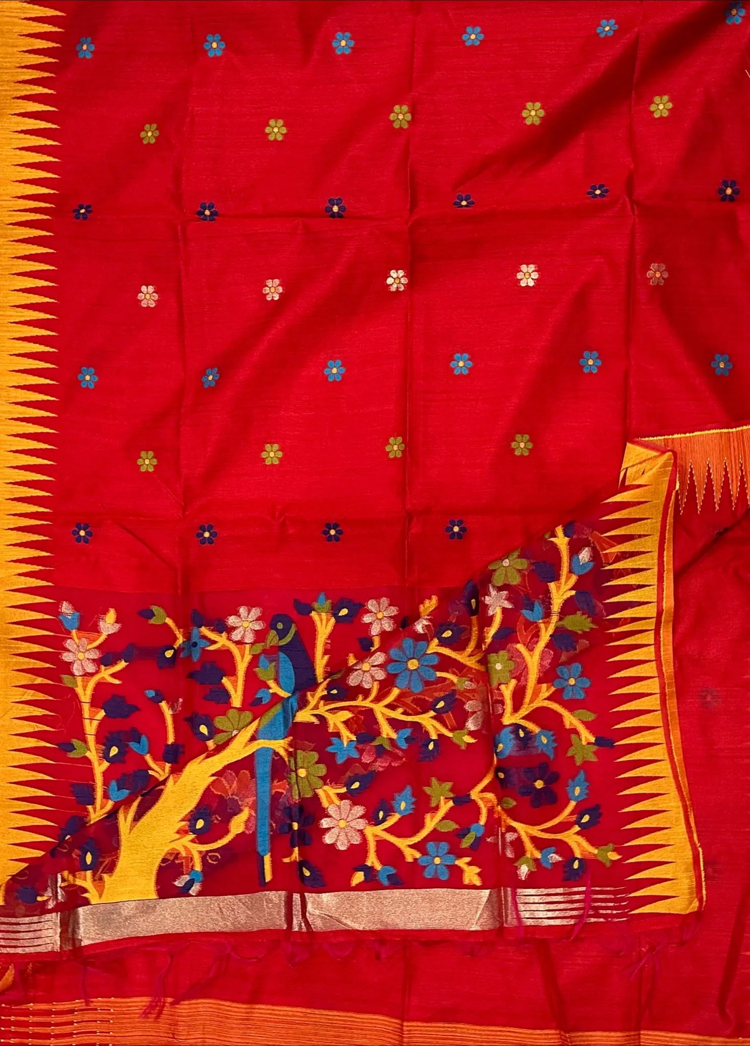 Gorgeous Partywear Jamdhani Tussar Silk Saree