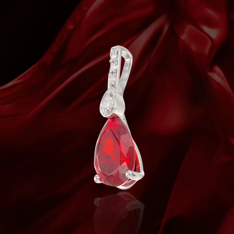 Gorgeous Ruby Red Drop Pendant