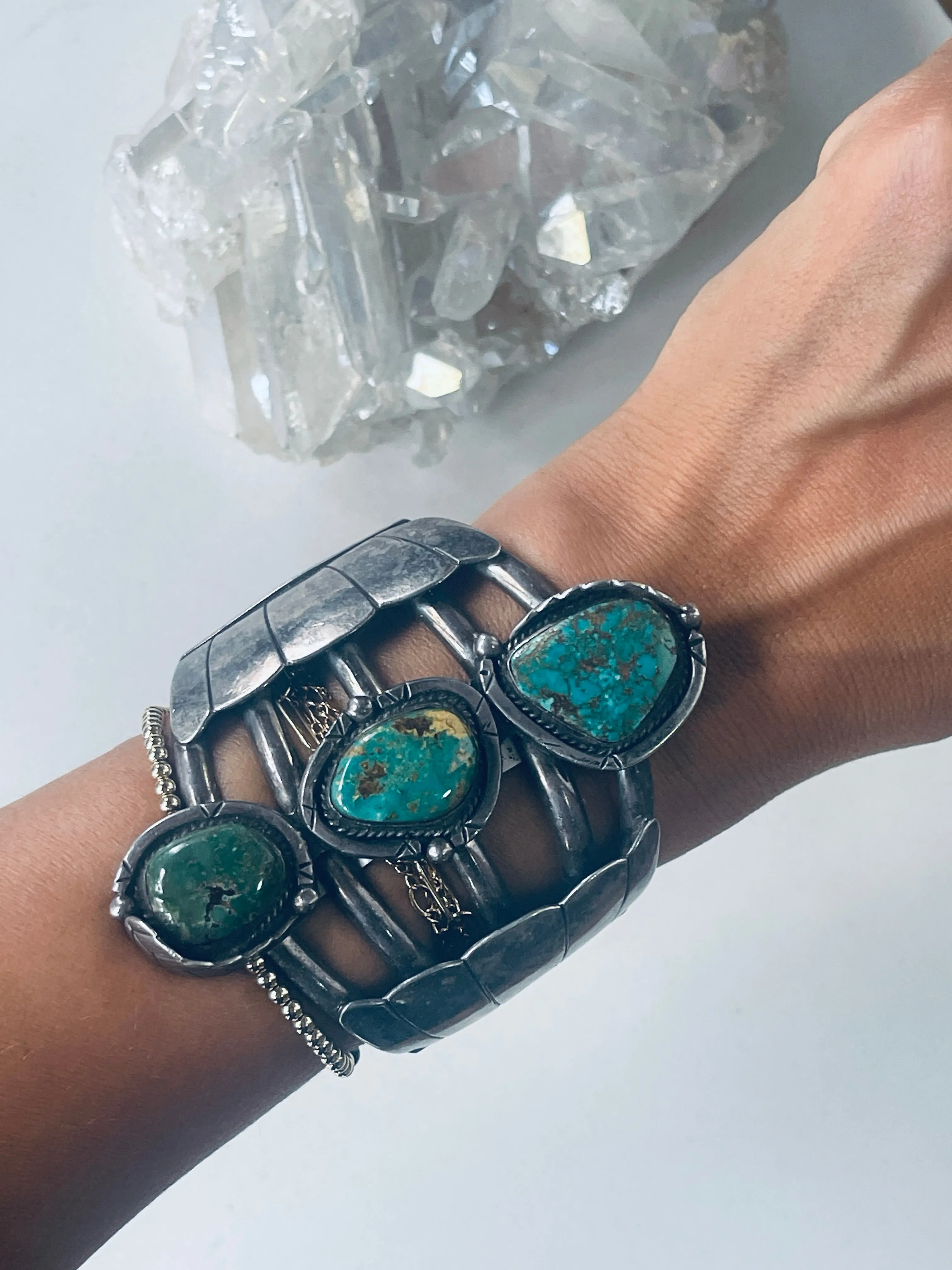 Gorgeous Vintage Sterling and Turquoise Cuff