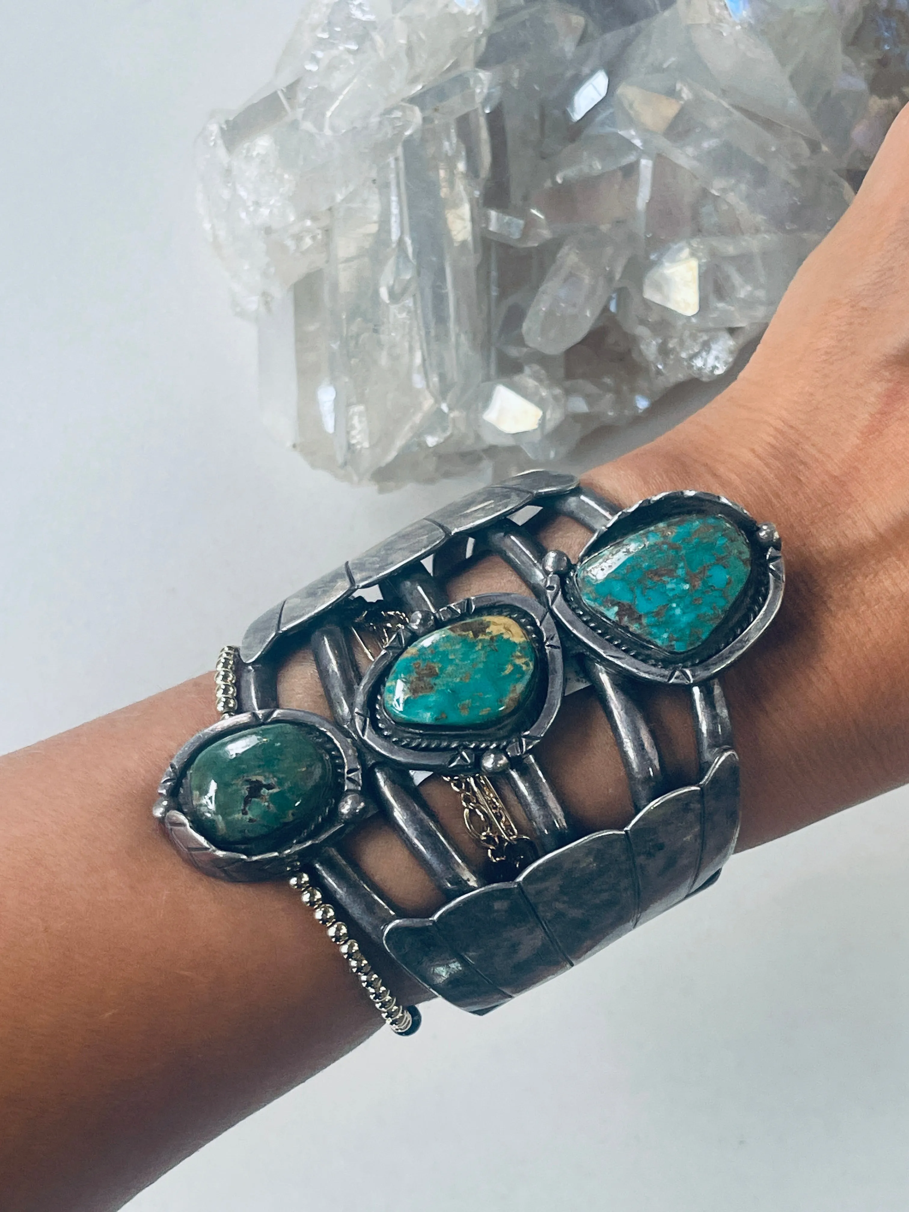 Gorgeous Vintage Sterling and Turquoise Cuff