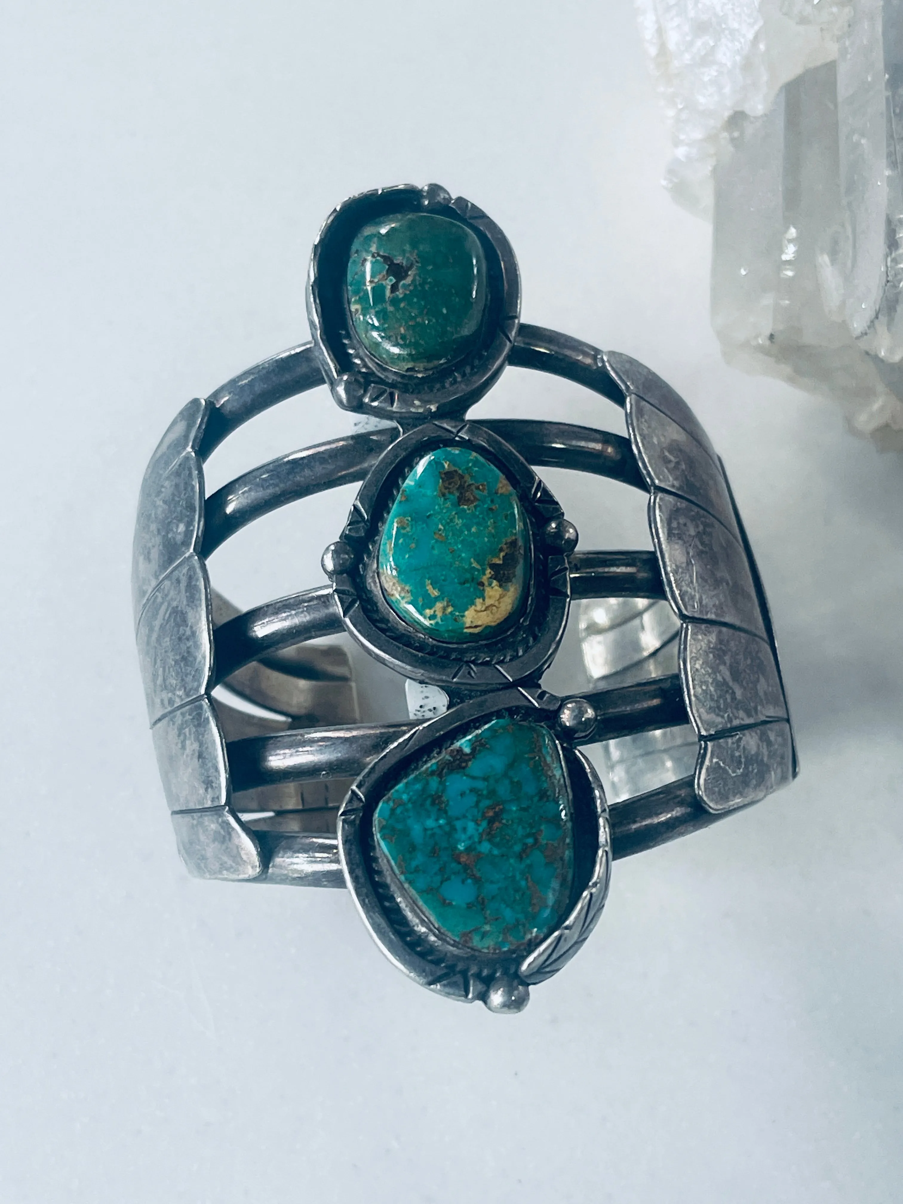 Gorgeous Vintage Sterling and Turquoise Cuff