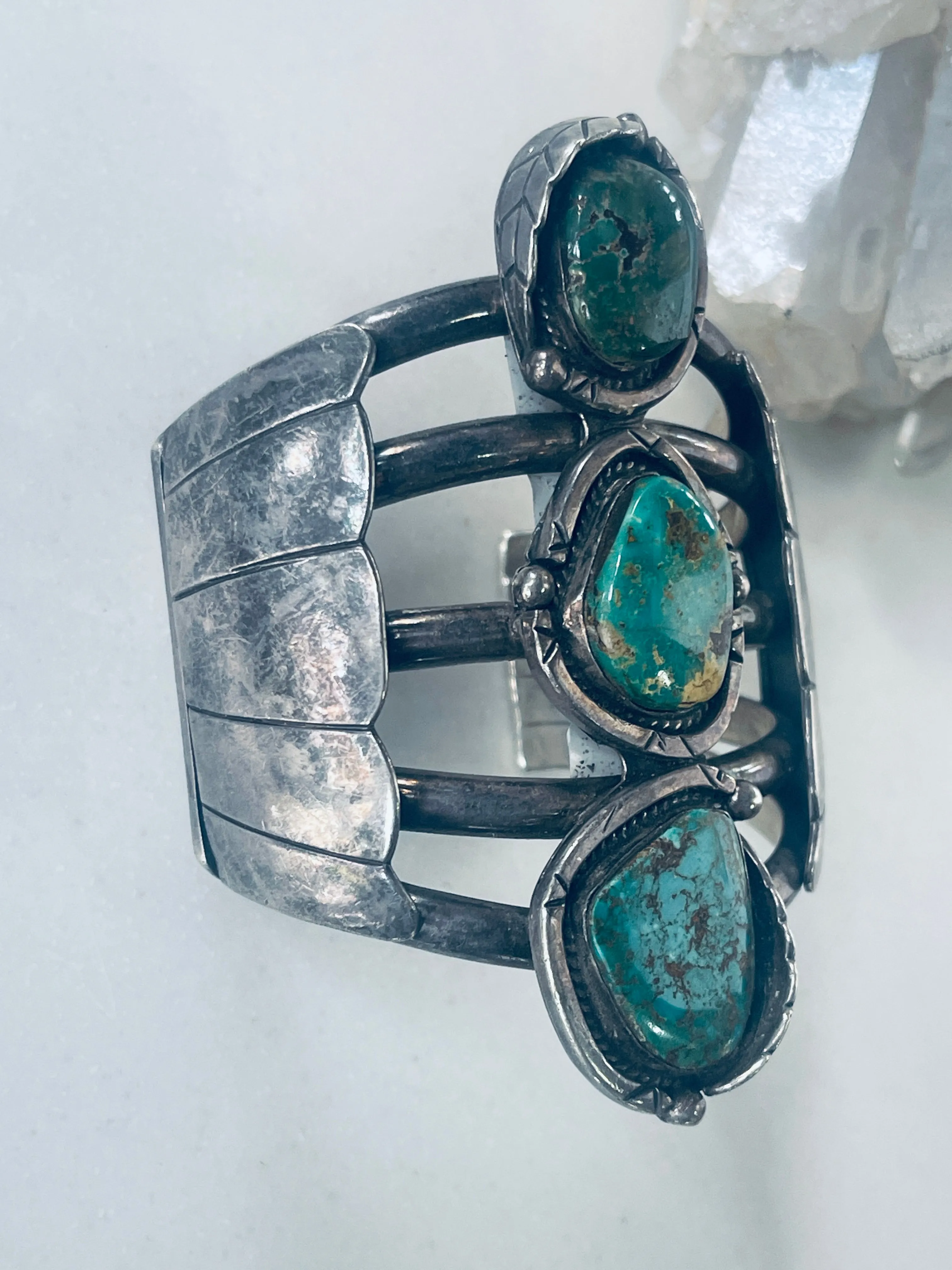 Gorgeous Vintage Sterling and Turquoise Cuff