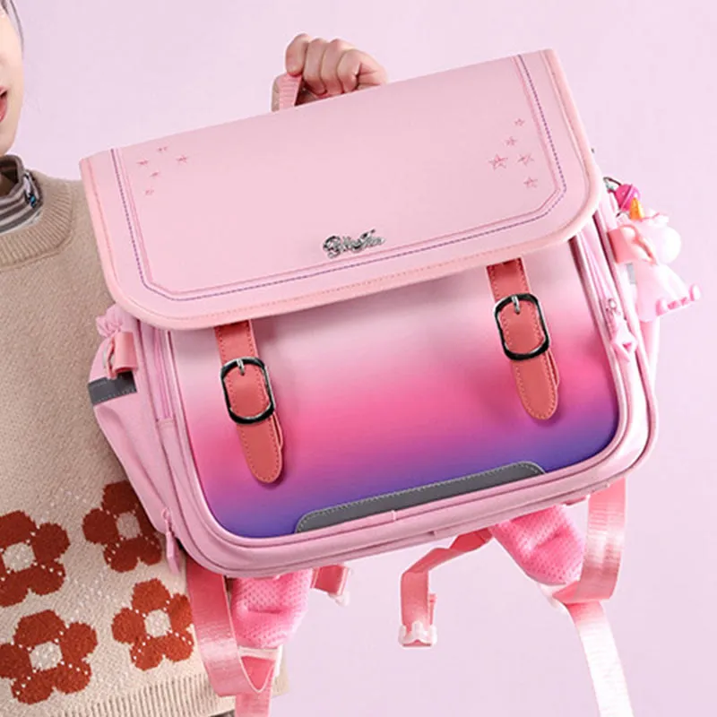 Gradient Color Kids Backpack Elementary School Bag for Girls Boys
