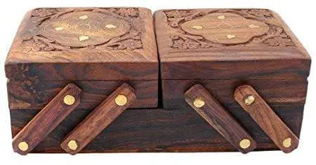 Handmade Jewelry Box for Women 8 x 4 x 3 Inches (Brown)