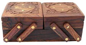 Handmade Jewelry Box for Women 8 x 4 x 3 Inches (Brown)