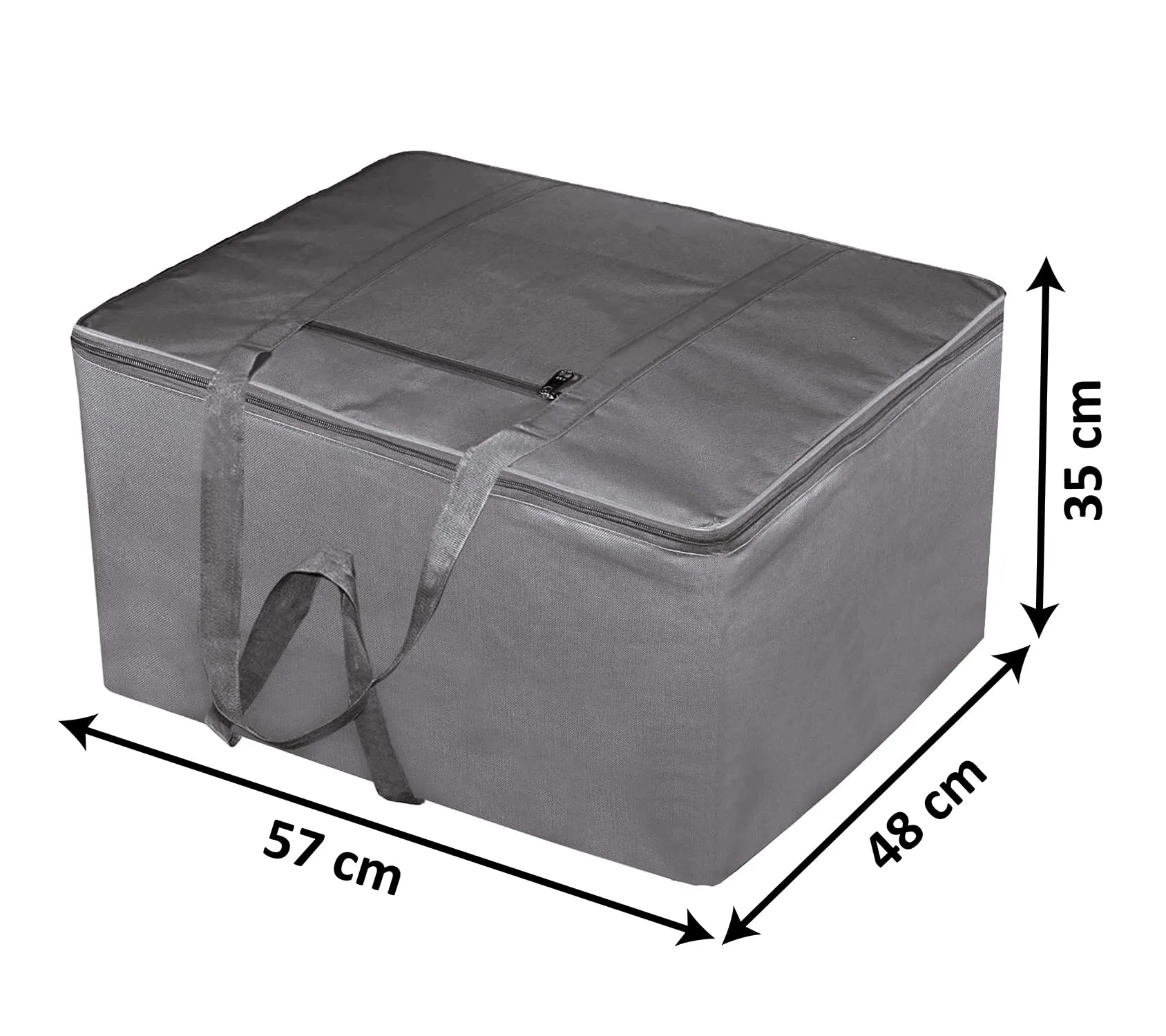 Heart Home Large Moisture Proof Wardrobe Organizer Storage Bag For Clothes With Zipper Closure and Handle- Pack of 2 (Grey)-HS43HEARTH26671