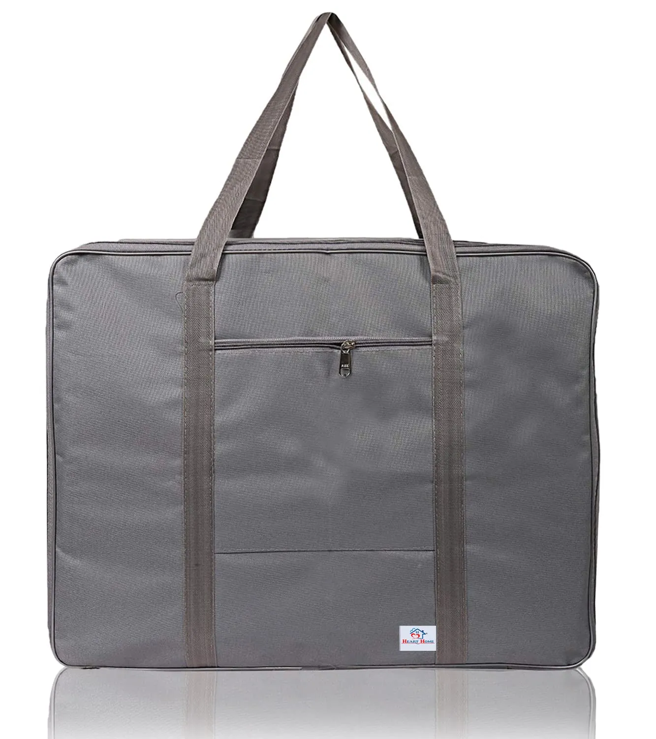 Heart Home Large Moisture Proof Wardrobe Organizer Storage Bag For Clothes With Zipper Closure and Handle- Pack of 2 (Grey)-HS43HEARTH26671