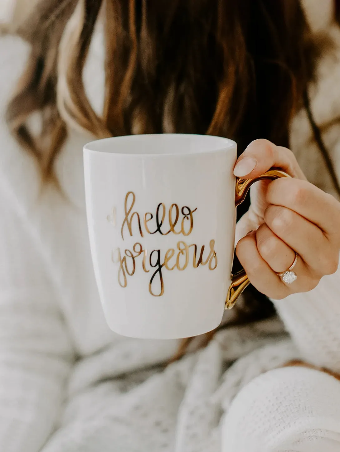 Hello Gorgeous Coffee Mug - Gold
