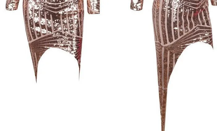 HOT SHINING LONG IRREGULAR DRESS