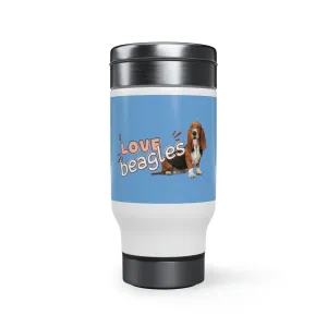 I love Beagles Dog POD Stainless Steel Travel Mug with Handle, 14oz