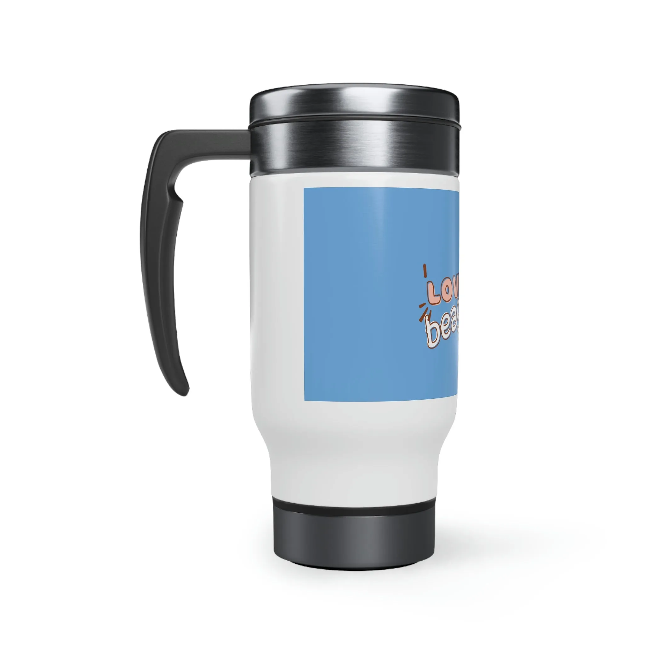 I love Beagles Dog POD Stainless Steel Travel Mug with Handle, 14oz