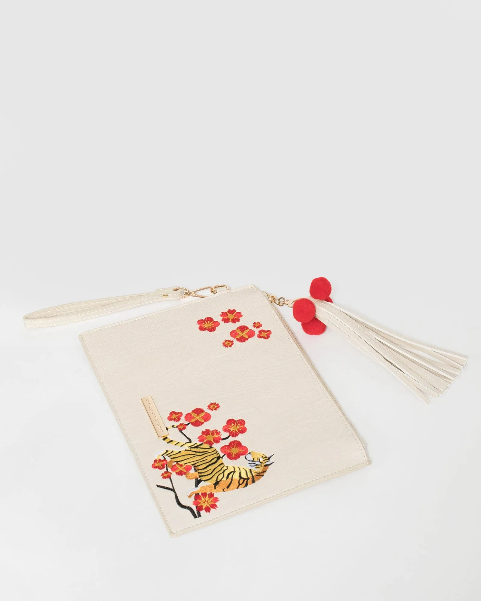 Ivory Ava Tiger Wristlet Purse Bag