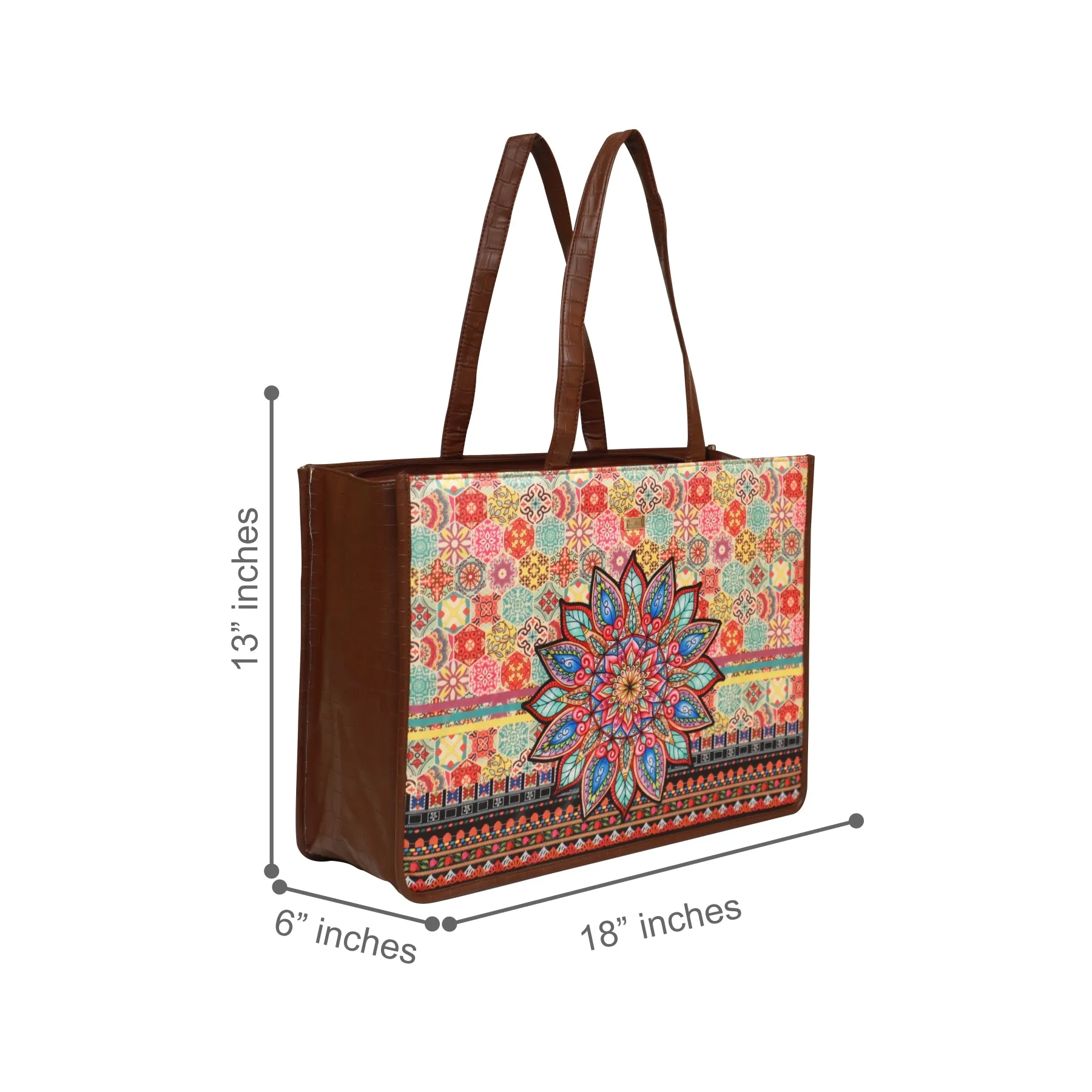 Jaipuri Mandala Box Tote Bag 1101