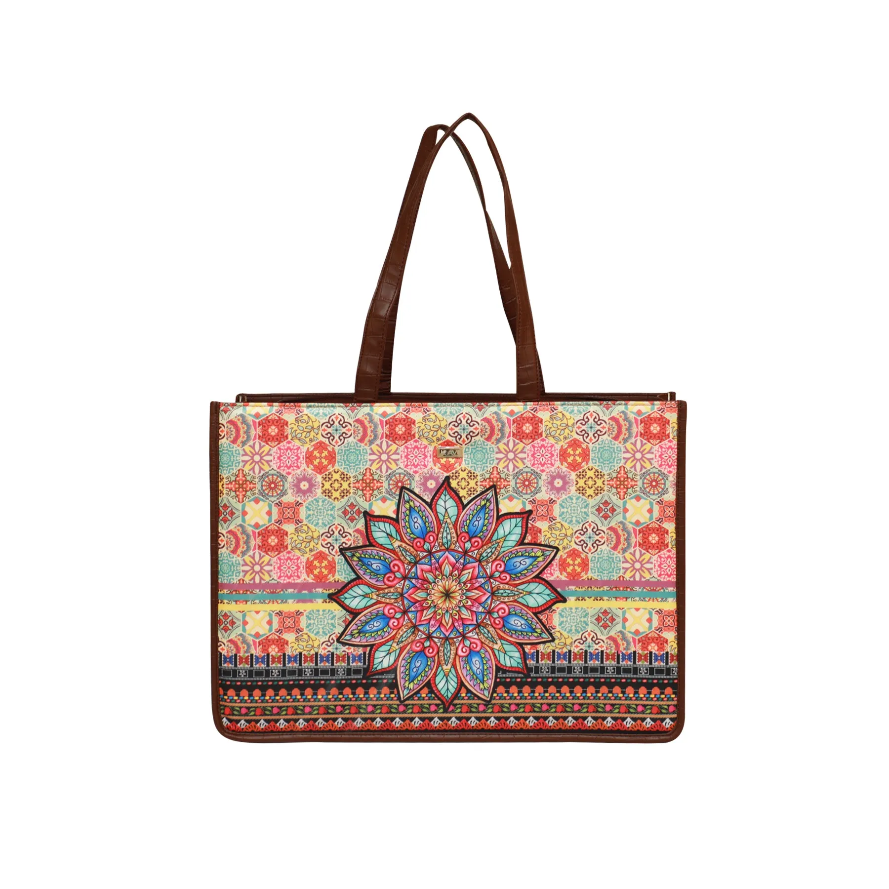Jaipuri Mandala Box Tote Bag 1101