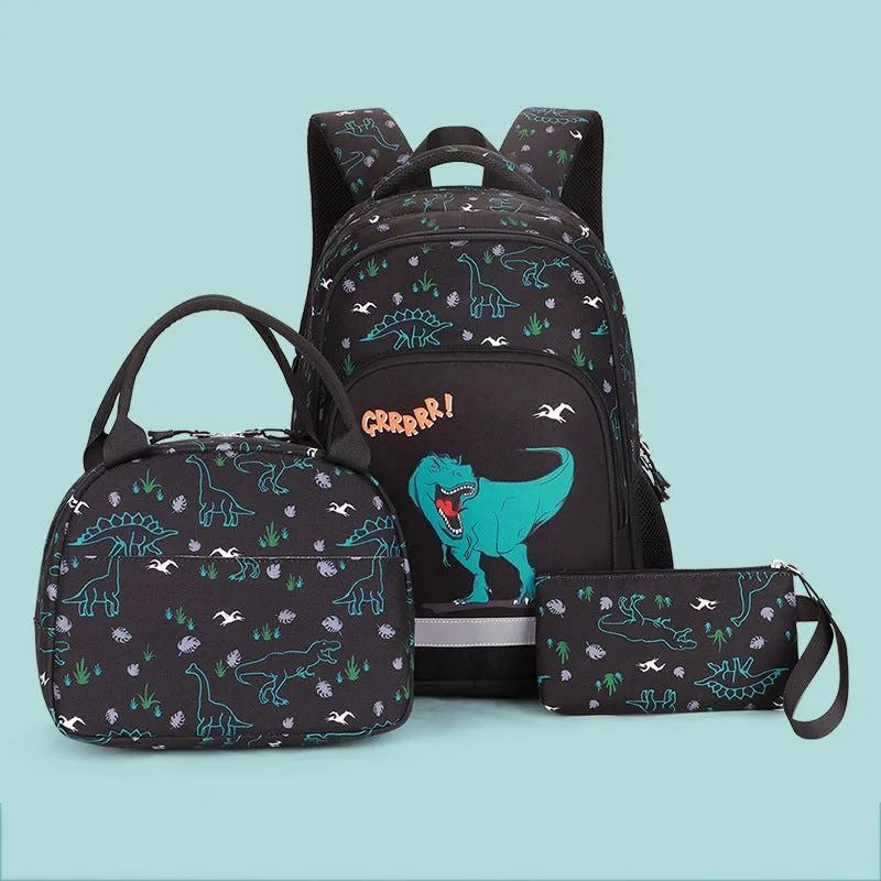 Kids Backpack With Lunch Box Unicorn Dinosaur School Backpacks - Black Blue Pink Book Bags For Girls 3pc Kids Book Bag Daypack Lightweight School Backpack Set With Lunch Bag