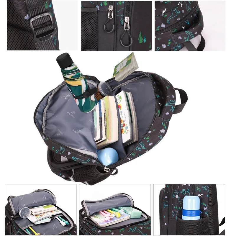 Kids Backpack With Lunch Box Unicorn Dinosaur School Backpacks - Black Blue Pink Book Bags For Girls 3pc Kids Book Bag Daypack Lightweight School Backpack Set With Lunch Bag