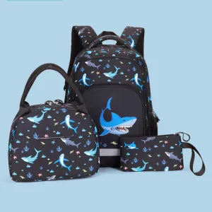 Kids Backpack With Lunch Box Unicorn Dinosaur School Backpacks - Black Blue Pink Book Bags For Girls 3pc Kids Book Bag Daypack Lightweight School Backpack Set With Lunch Bag