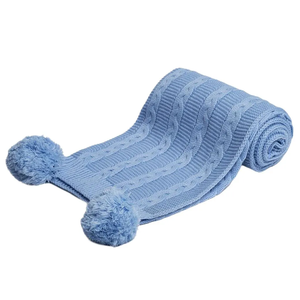 Knit Baby Blanket Wrap - Sky Blue (100% Recycled)
