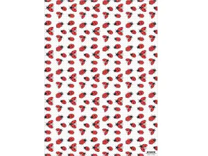Ladybug Pattern Gift Wrap, Single Sheet