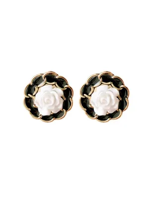 Latest Black Shining Rose Earrings