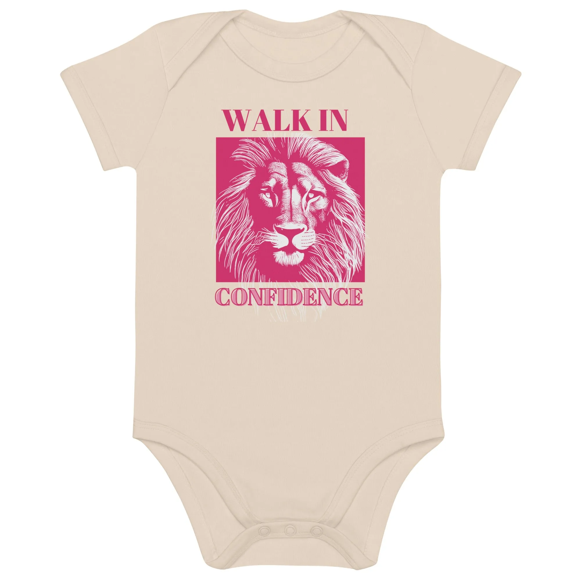 Lion Confidence, Organic cotton newborn shortsleeved bodysuit
