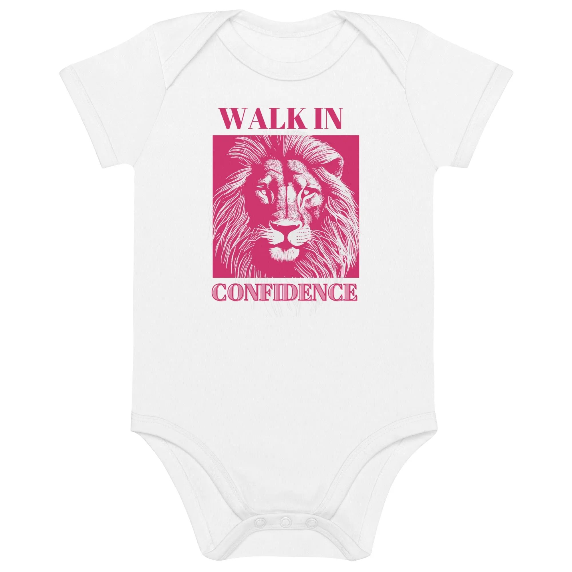 Lion Confidence, Organic cotton newborn shortsleeved bodysuit