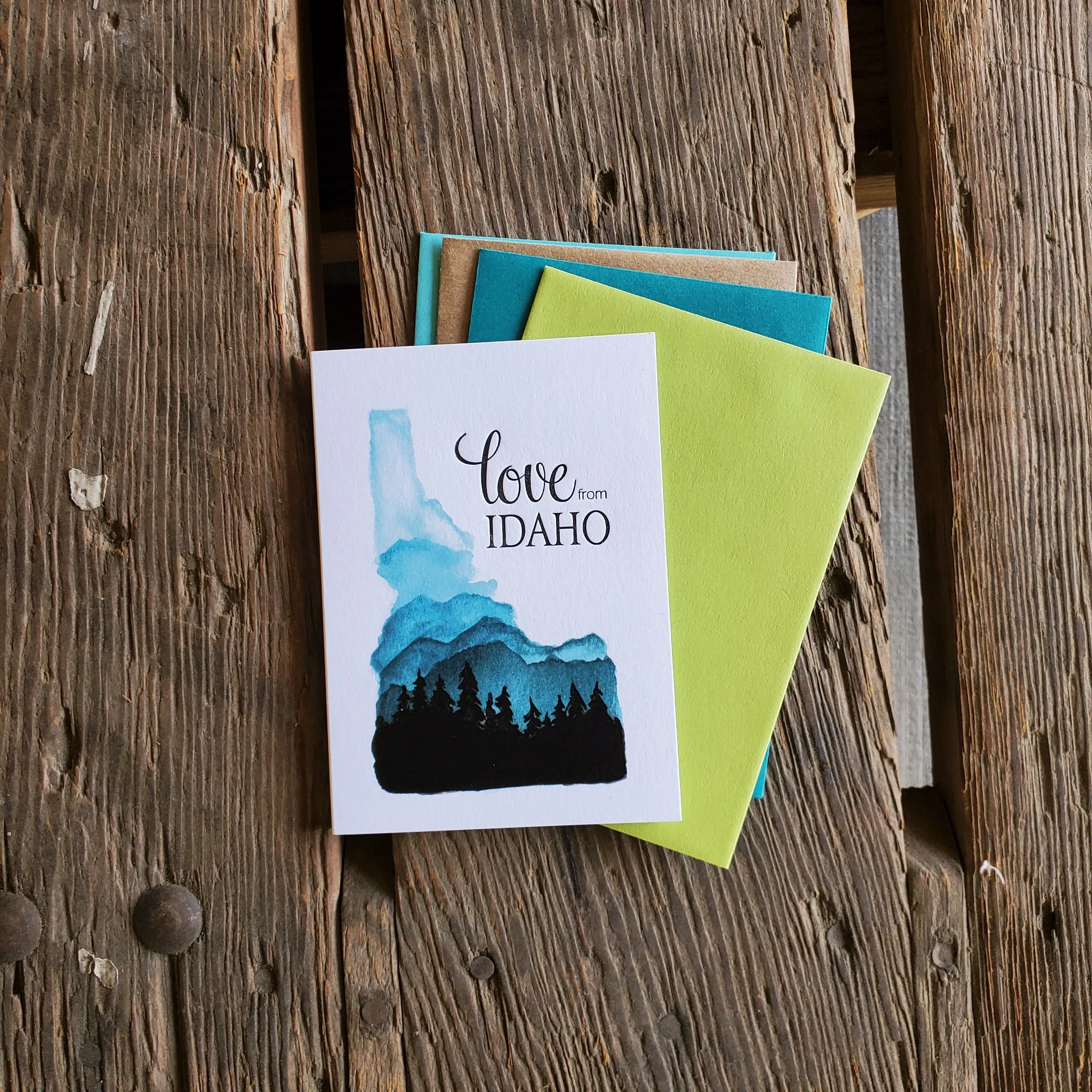 Love from Idaho, letterpress printed eco friendly