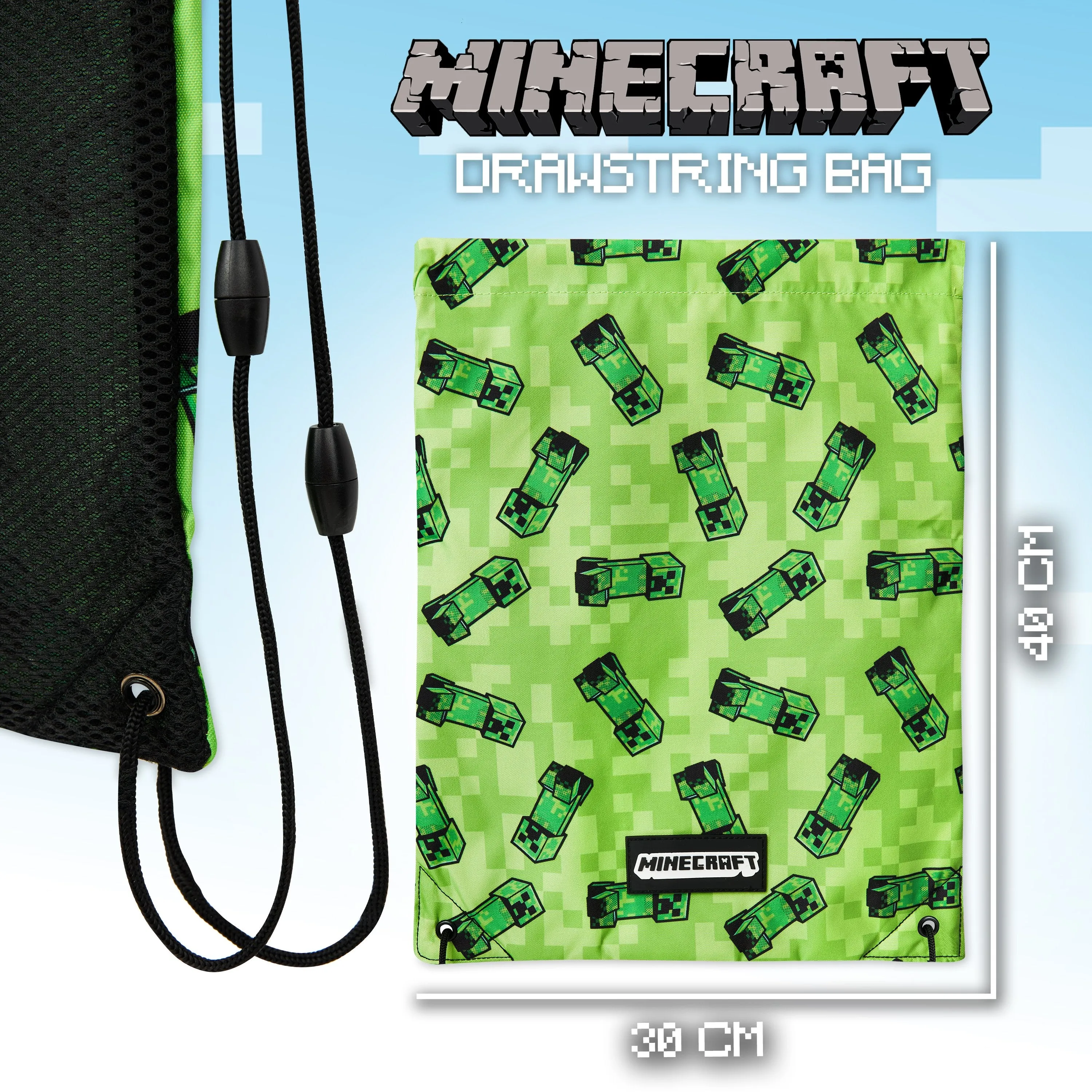 Minecraft Drawstring Bags, School PE Kit, Gym, Swimming, Sports, Travel