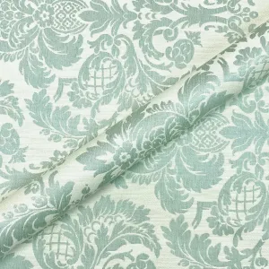 Mint Opulent Damask Jacquard Upholstery Fabric 54"