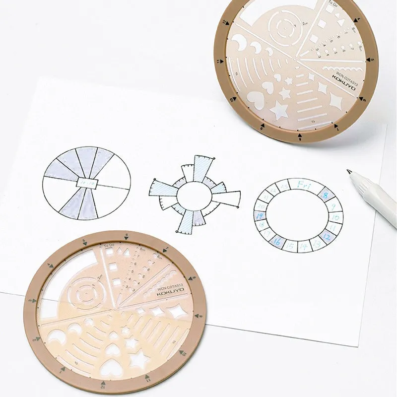 Multifunctional Rotating Template Ruler Rotatable Drawing Ruler