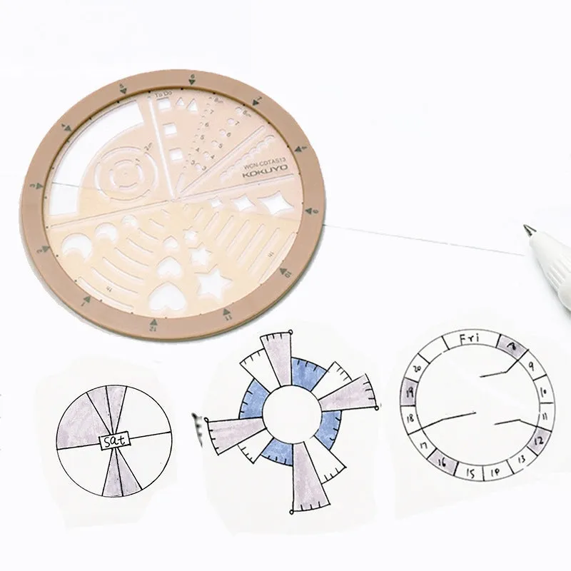 Multifunctional Rotating Template Ruler Rotatable Drawing Ruler