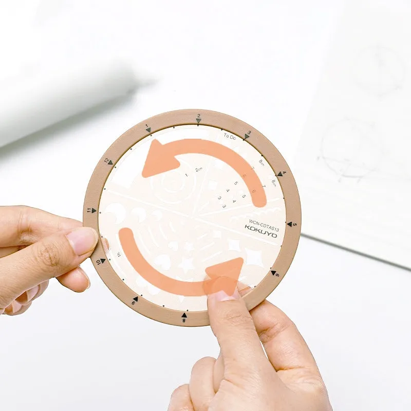 Multifunctional Rotating Template Ruler Rotatable Drawing Ruler