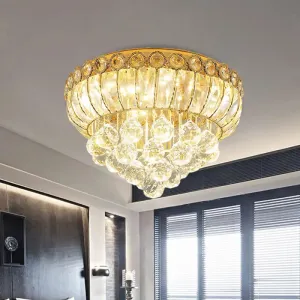 Opulent Crystal Gold Gourd LED Flush Ceiling Light Opulent Crystal Gold Gourd LED Flush Ceiling Light