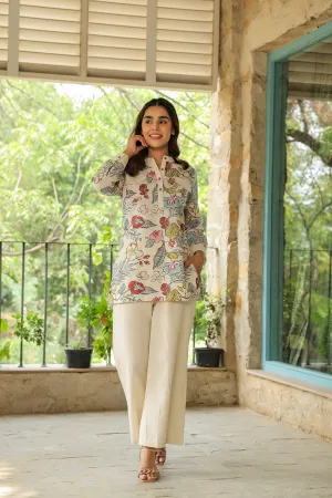 Opulent Ecru Cotton Cotton Flex Co-ord Set