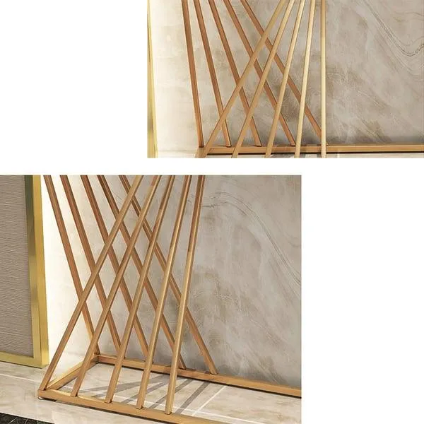 Opulent  Golden Console Table - Modern Rectangular Marble Top