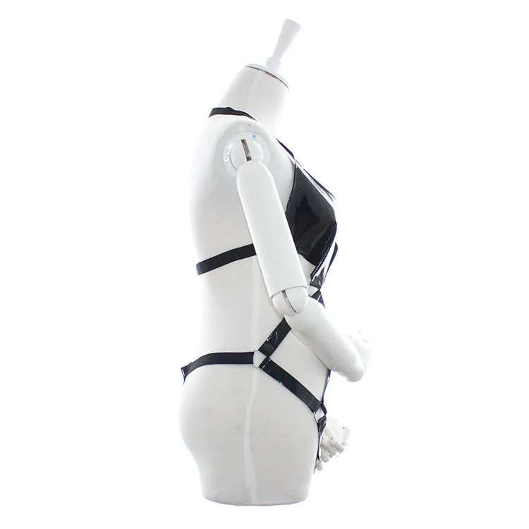 Patent Faux Leather Body Harness