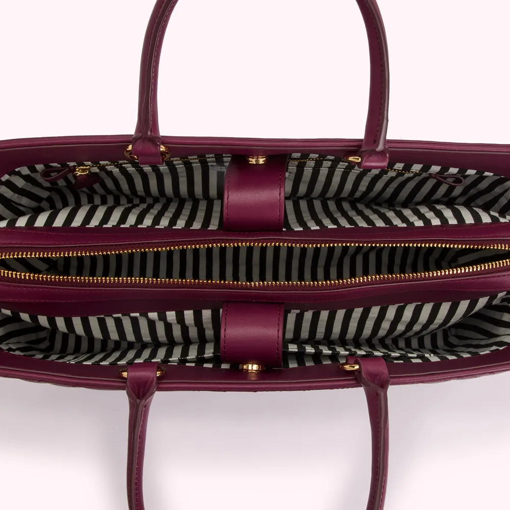 PEONY LIP RIPPLE QUILTED LEATHER BETHANY HANDBAG
