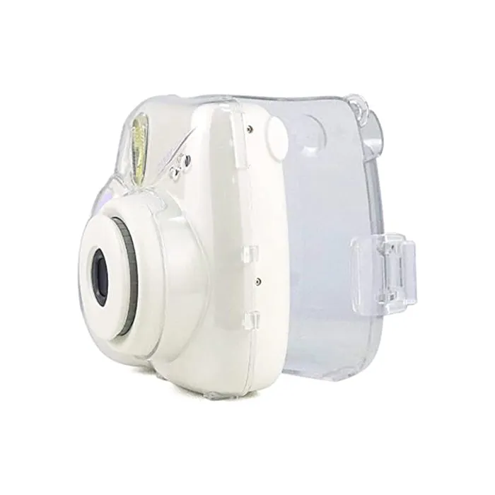 Pikxi Mini 7  Clear Transparent Protective Case with Removable Shoulder Strap for Fujifilm Instax Camera
