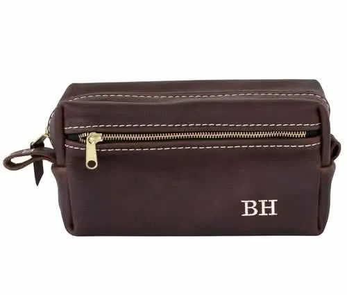 Premium Leather Travel Toiletry Kit
